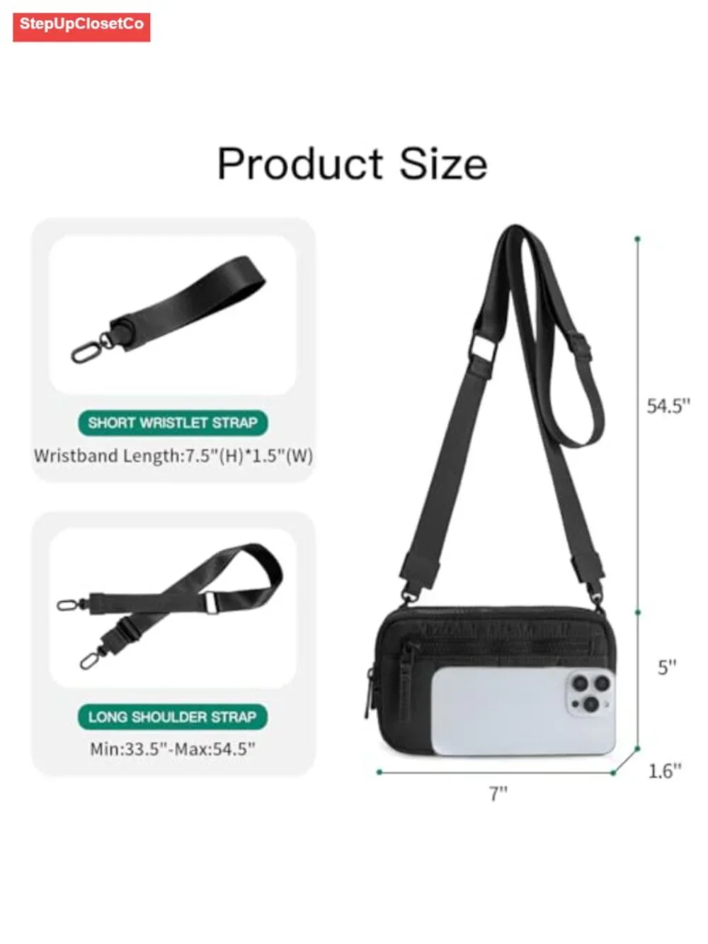 Puffy Crossbody Purse Wristlet Wallet RFID Blocking Nylon Women Multi-Way